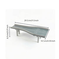 Elevated Bridge Model Section Miniature Roadway Model with Support Legs Modular Textured for Architectural Display