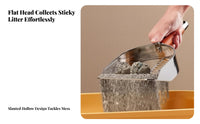 Efficient Sifting Stainless Steel Poop Scooper Long-Lasting Cat Litter Scoop Rustproof for Seniors, Indoors, Home