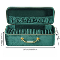 Bracelet Storage Case Zipper Closure Velvet Bracelet Box Gold-Tone Handle Travel-Friendly Jewelry Case