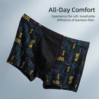 Men's Breathable Modal Boxers with Moisture Wicking Flat Leg Design for Daily Wear, Soft Active Underwear Multipack for