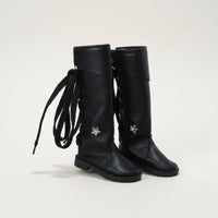 Black Lace-up Doll Boots Handmade 1/3 BJD Doll Boots PU Material
