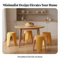 Modern Minimalist Design M-Shaped Leg Stool Stackable Design Household Furniture Thickened & Sturdy Low Seat Waterproof Surface for Adults, Homeowners, Students, Dining Room, Bedroom, Entryway