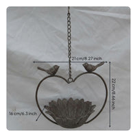 Vintage Design Hanging avian Dish Rustresistant Outdoor Decor Weather-Resistant Garden Accessory Open tray Design for Homeowners, Kids, Backyard