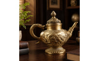 Dragon Teapot Figurine Traditional Chinese Antique Style Teapot Sculpture Vintage Tabletop Ornament for Study