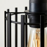 Light Shade for Home Decor and Pendant Light, Matte Black Iron Basket for Living Room, Oval Cage Design Kitchen Lighting, 1 Pack Ceiling Pendant