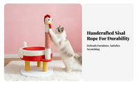 Wear-Resistant Cat Tree Space-Saving Vertical Cat Climber Natural Sisal Rope for Cats, Indoors, Living Room, Apartment