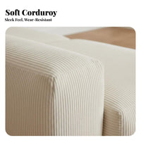 Corduroy configurable Sofa Removable and cleanable Cover Frameless Corduroy Sectional Small Space suitable for Living Room Furnishing for Families, Young Adults