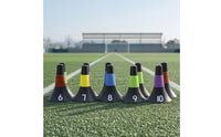 10 Pieces Basketball Cone Numbered Agility Training Cones Flared Cone with Anti-Slip Band for Athletes, Coaches, Soccer Practice