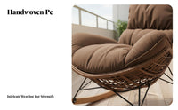 Wicker Rocking Chair Vintage design Oversized oval rocking chair Leisure Design for Porch
