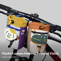 Multi-Functional Storage Cartoon Bike Handlebar Bag Secure Attachment Bike Handlebar Bag Universal Fit for Cyclists, Commuting, Trail Riding