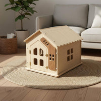 Solid Wood Pet Villa All Seasons Use Wooden Cat House Pet Tent for Small Pet Owners