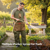 Split-Leg Gardening Apron Stain-Resistant Leg Protection Apron for Gardeners, Landscapers, Harvesting, Outdoor