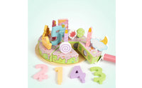 Pastel Wooden Birthday Cake Toy Learning Birthday Cake Play Food Set Safe Sturdy for Preschool