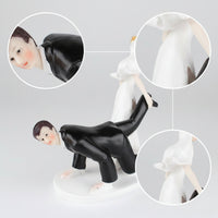 Wedding Cake Topper with Bride and Groom Sweet Wedding Cake Topper Long Ornament for Newlyweds