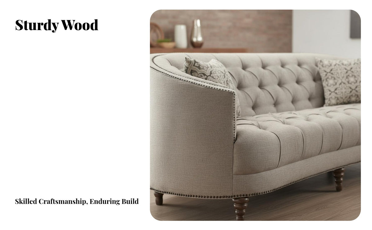 Artistic Design Curved Upholstered Loveseat Minimalist design Curved rear Settee Soft Textured Fabric Sofa Space-Saving for Apartment Dwellers, partners, Homeowners, Small Spaces, Lounge Area, Bedroom, Home Office