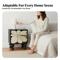 French Cream aesthetic 2-Drawer Nightstand Retro Aesthetic Bedside Table Minimalist Design Storage Furniture Multi-Functional for Apartment Dwellers, Homeowners, College Students, Bedroom, Living Room, Entryway, Home Office