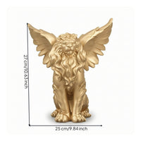 Winged Lion Sculpture Majestic Winged Lion Statue Art for Entryway, Tv Cabinet
