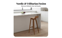 utilitarian Look Bar Stool with supportrest Nordic Aesthetic Counter Seating Retro design Home Furnishing Modern Design for Restaurant Owners, Homeowners, Adults, Cafe, Hotel, Kitchen, Dining Room