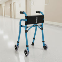 Foldable Portable Walking Mobility Aid Rolling Support Storage Bag Wheeled Mobility Support with Seat Sturdy Aluminum Frame for People, Rehabilitation