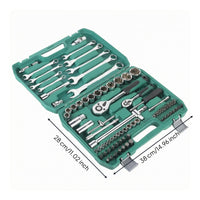 24-Tooth Ratchet 82-Piece Repair Kit Metal Latches Auto Repair Tool Kit Molded Compartments Mechanic Tool Set Portable for Mechanics