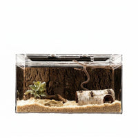 Realistic Birch Bark Hide Snake Hide, Resin Cave for Crested Gecko Tank Accessories, Textured Porous Interior for Small Reptiles and Rodents