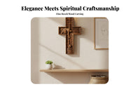Solid Wood Carved Wooden Cross Ready to Hang Hand Carved Wooden Cross Authentic Craftsmanship for Church, Office