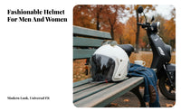 Motorcycle Half Helmet Four-Season Electric Bike Helmet Sun Protection Impact-Absorbing Headwear for Commuting, City Riding