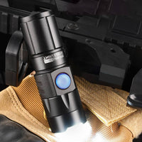 Aluminum Alloy Aluminum Alloy Flashlight Flashlight Wide Angle Lens Zoomable Flashlight Drop-Resistant Handheld Torch Multi-Mode