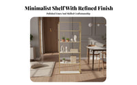 Multi-Layer Design Arched Top Etagere Modern Aesthetic Room Divider Versatile Display Rack Large Capacity for Office Workers, Book Lovers, Homeowners, Bedroom, Entryway