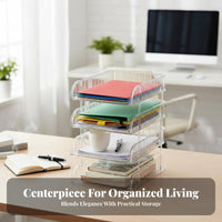 Layered Book Holder Space Saving Desktop Organizer Multi-Functional for educators