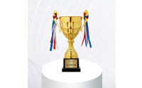 Personalized Gold Cup Trophy Custom Cup Trophy with Base Polished Engraving for Students, Kids, Sports Tournaments, School Competitions