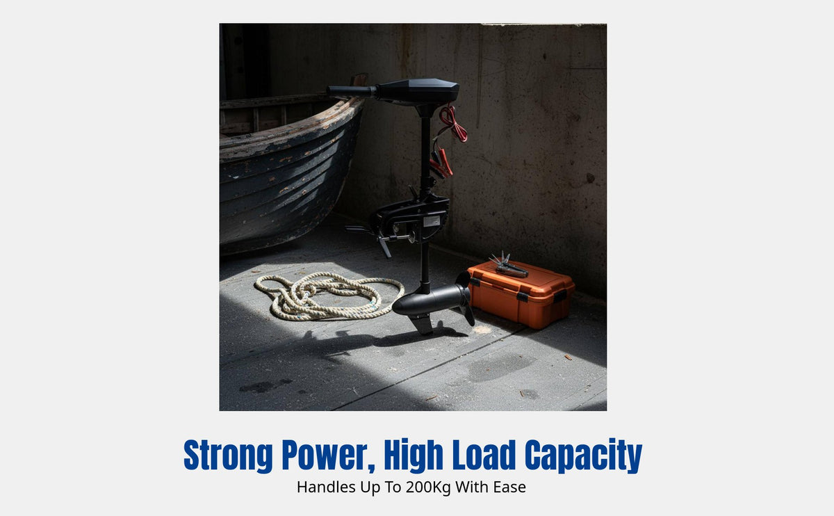 12V Brushless Electric Trolling Motor for Inflatable Boats, Outboard Propeller, Adjustable Mount, Multi-Speed Control