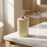 Ribbed Soap Dispenser Minimalist Soap Dispenser with Pump Sturdy Container Eco-Friendly for Kitchen