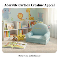 Foldable adaptable Lounger Chair Soft and Comfortable Fold-extendable creature Sofa Child-Safe closure kids' Furniture Machine cleanable Cover for Toddlers, Parents, literature Corner, Playroom, Nursery, Living Room