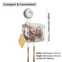 Wall Mounted Storage Box, Reusable Suction Cup Organizer, Kitchen Hanging Basket, Washable PET Material Storage Basket, Garlic Onion Storage
