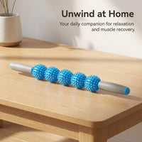 Spiked Massage Roller for Muscle Recovery, Leg for Runners Post Workout, Five Ball PVC Fascia Handheld Deep Tissue for Fitness