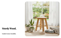 Multi-Functional Round Top Plant Stool Stable Design Four-Legged Round Top Stool Sturdy Support Indoor Furniture Fully Assembled for Homeowners, Apartment Dwellers, Home Decorators, Balcony, Living Room, Bedroom, Corner Areas