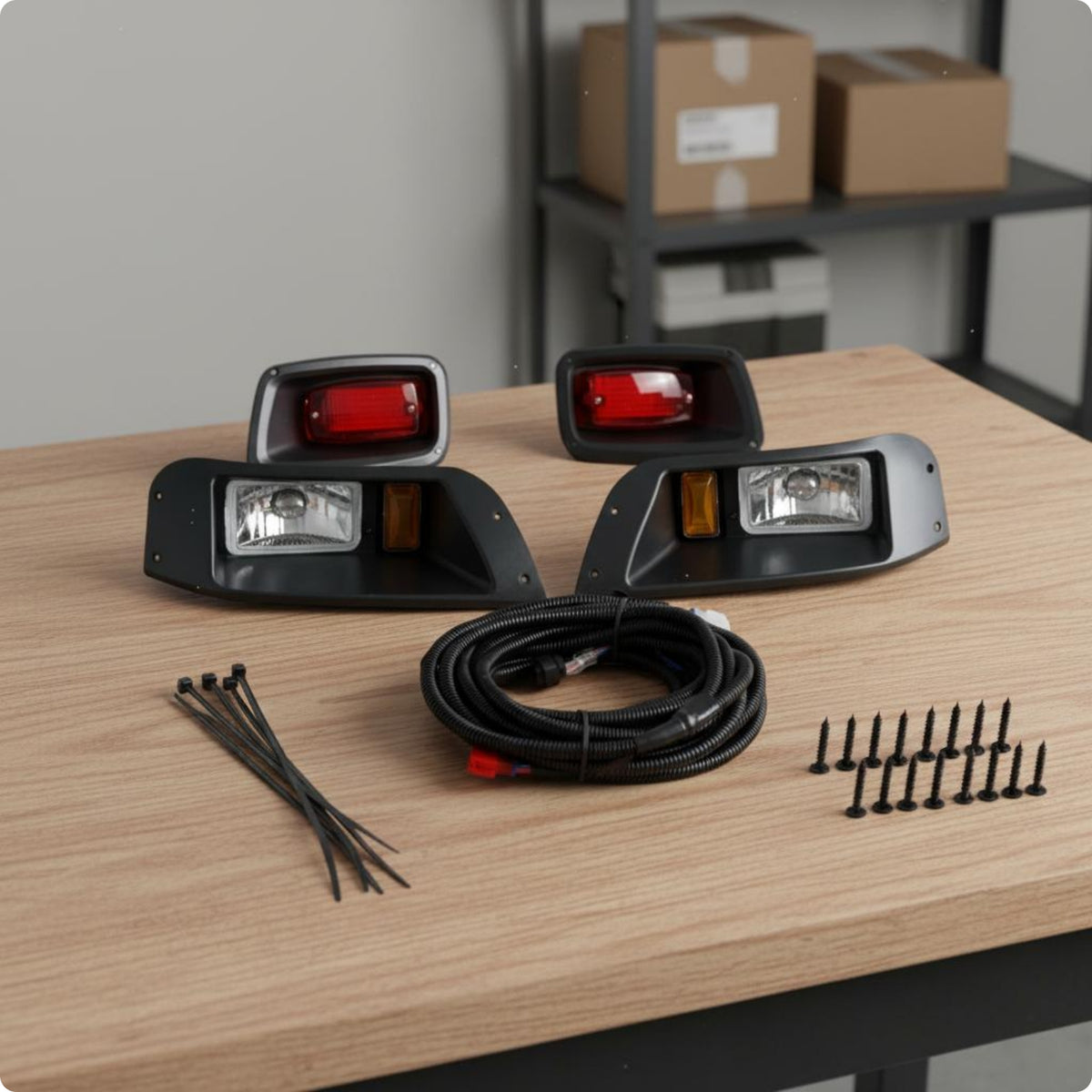 Halogen EZGO Transport Light Kit Easy Installation Golf Vehicle Light Kit for Street Use