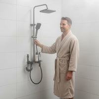 Wall Mounted Shower System High Pressure Gunmetal Gray Shower Combo Includes Bidet Sprayer for Hotel