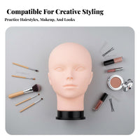 Realistic Skin Texture Makeup Practice Head Multifunctional Makeup Practice Mannequin Easy to Clean for Beginners, Cosplayers, Salon