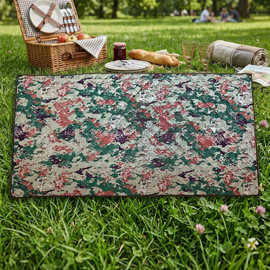 Picnic Blanket and Camping Mat for Family Picnics, Padded 210D Oxford Cloth Camping Gear, Waterproof Camping Blanket