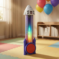 No-Drill Wall-Mounted Boxing Game Machine Spacecraft-Shaped-Shaped Children's Boxing Coach Light Rhythm Interactive Punching Coach Digital Display for Home