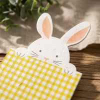 Easter Bunny Napkin Festive Design Plaid Easter Napkin Easy Cleanup Gingham Bunny Serviette for Families, Parents, Parties, Table Decoration, Picnics
