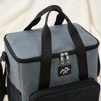 Cool Bag for Picnic Bag Use with Shoulder Strap, Thermal Bag with Mesh Pockets and Front Pocket, Oxford Cloth Delivery Bag for Camping BBQ