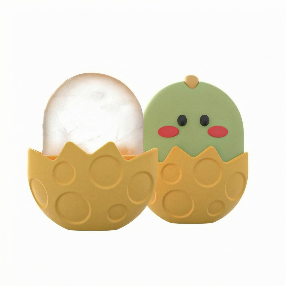 Yellow and Green Chick Ice Mold Domed Face Ice Mold Embossed Kitchen Item Shell-Shaped