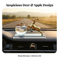 Long-Lasting Fragrance Golden Deer Car Ornament Elegant Design Rhinest Single Deer Figurine for Gift Givers, Center Console, Office Desk