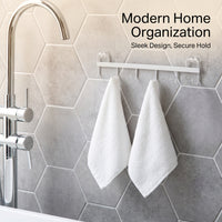 Bedroom and Closet Stainless Steel Multi-Hook Rack for Students, Removable Wall Hooks for Renters with No-Drill Design