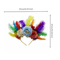 Festive Design Carnival Feather Headdress Handmade Carnival Headband Lightweight for Women, Performers, Festivals, Halloween