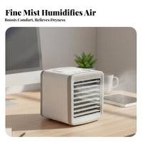 Portable Air Conditioner Fan Humidifying Small Fog Air Chiller Multi-Adjustable Settings Desktop Cooling Fan for Dorm Room, Office, Bedroom