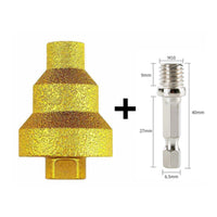 Tapered Tile and Stone Hole Opener Textured Stepped Hole Opener Abrasive Diamond Step Drill Bit Gold Colored